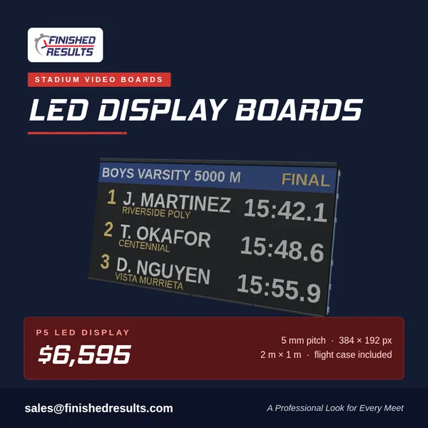 LED Display Boards, P5 stadium video boards, $6,595